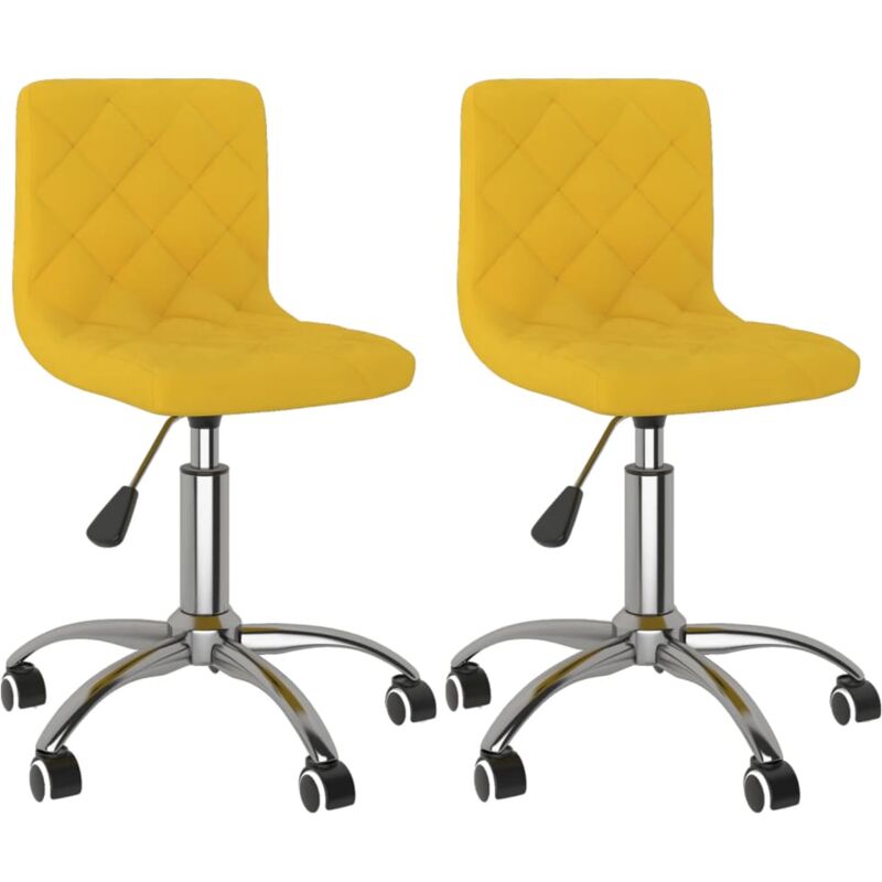 

vidaXL Sillas de comedor giratorias de terciopelo 2 unidades amarillo mostaza - Amarillo