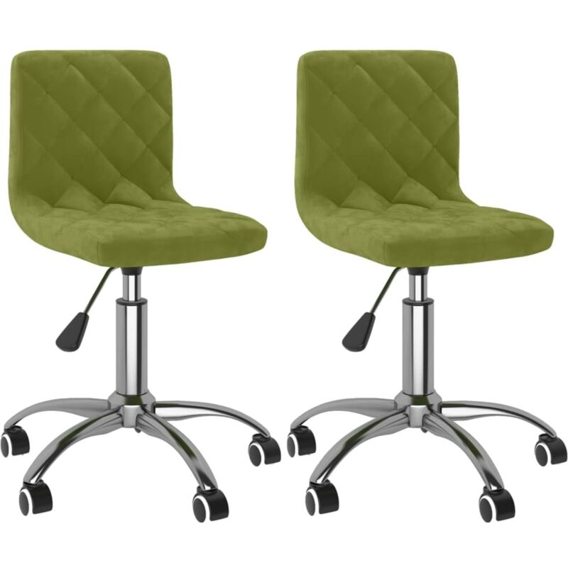 

vidaXL Sillas de comedor giratorias de terciopelo 2 unidades verde claro - Verde