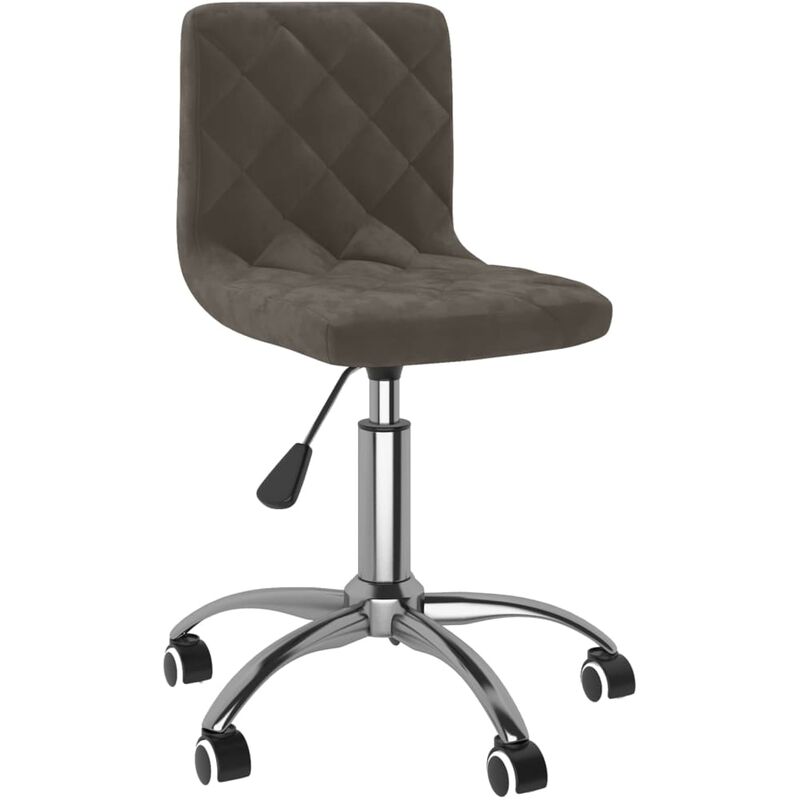 

vidaXL Silla de comedor giratoria de terciopelo gris oscuro - Gris