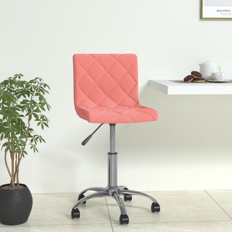 

Silla de comedor giratoria de terciopelo rosa - Rosa - Vidaxl