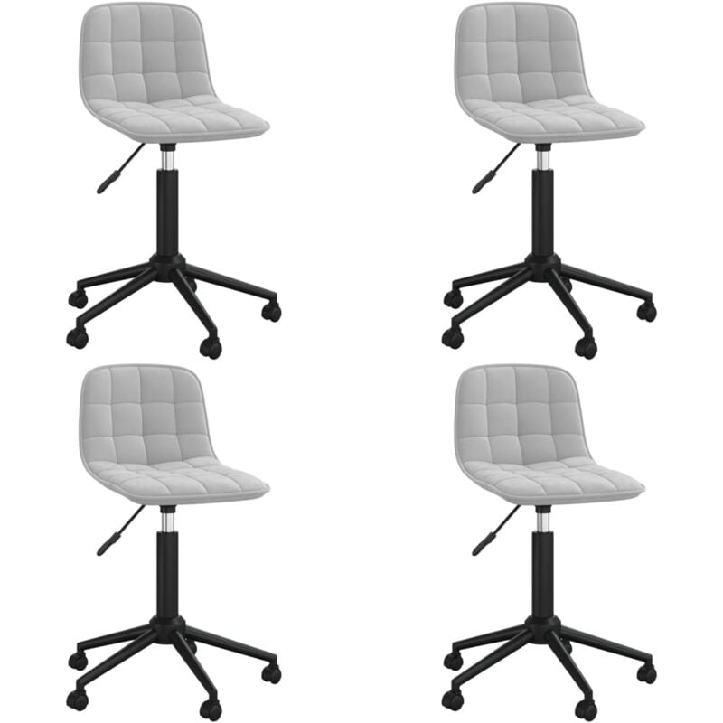 

vidaXL Sillas de comedor giratorias 4 uds de terciopelo gris claro - Gris