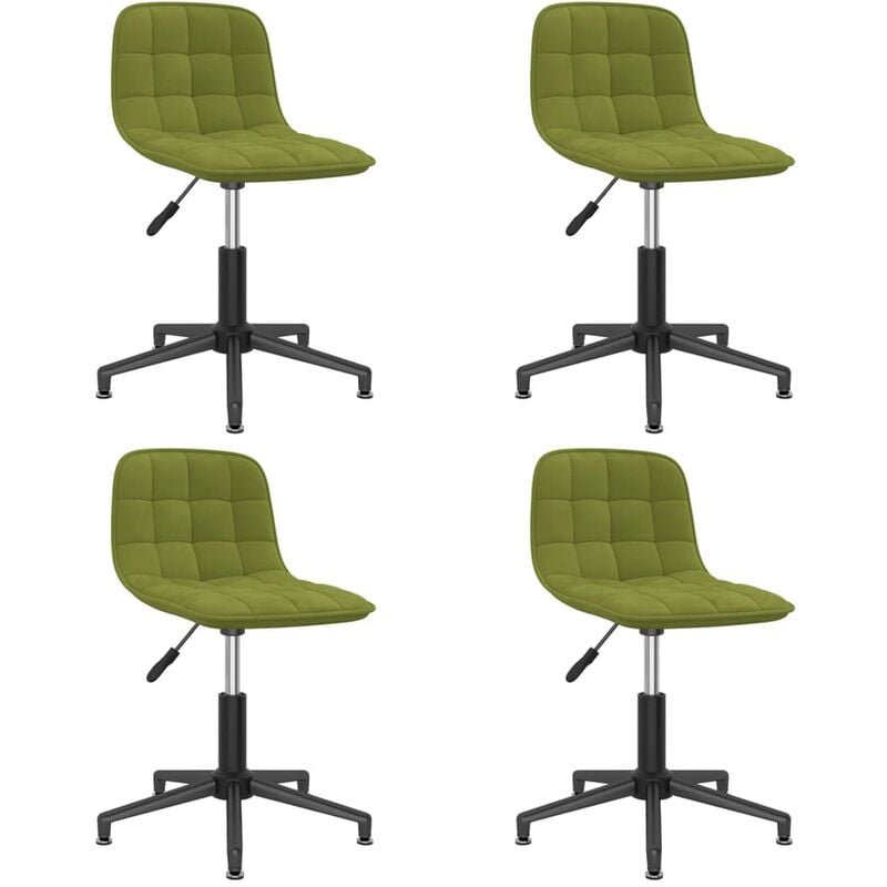 

vidaXL Sillas de comedor giratorias 4 uds de terciopelo verde claro - Verde