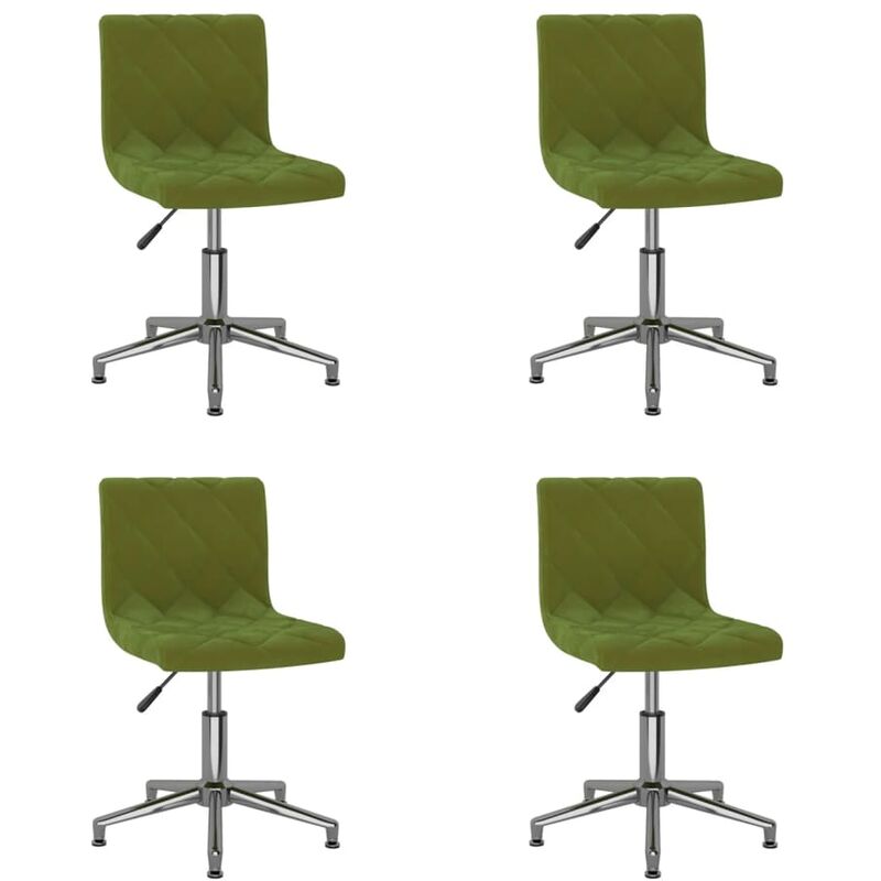 

vidaXL Sillas de comedor giratorias 4 uds de terciopelo verde claro - Verde