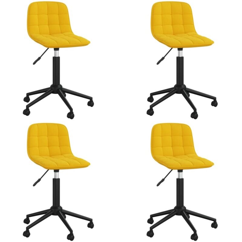 

vidaXL Sillas de comedor giratorias 4 uds terciopelo amarillo - Amarillo