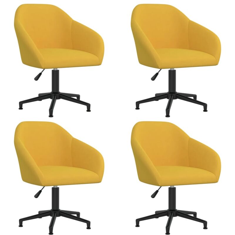 

vidaXL Sillas de comedor giratorias 4 uds terciopelo amarillo - Amarillo