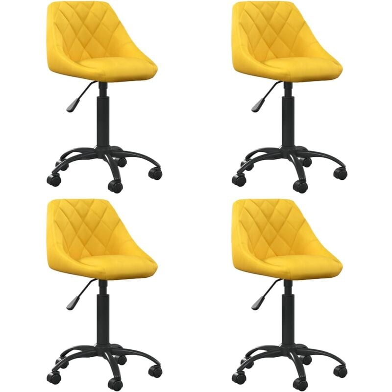 

vidaXL Sillas de comedor giratorias 4 uds terciopelo amarillo - Amarillo