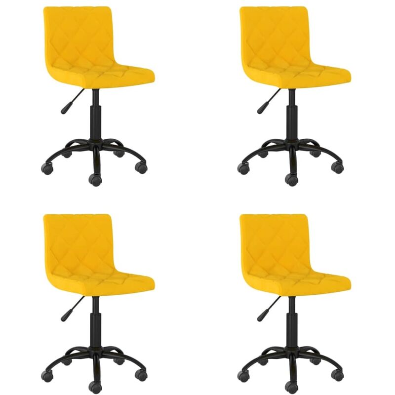 

vidaXL Sillas de comedor giratorias 4 uds terciopelo amarillo mostaza - Amarillo
