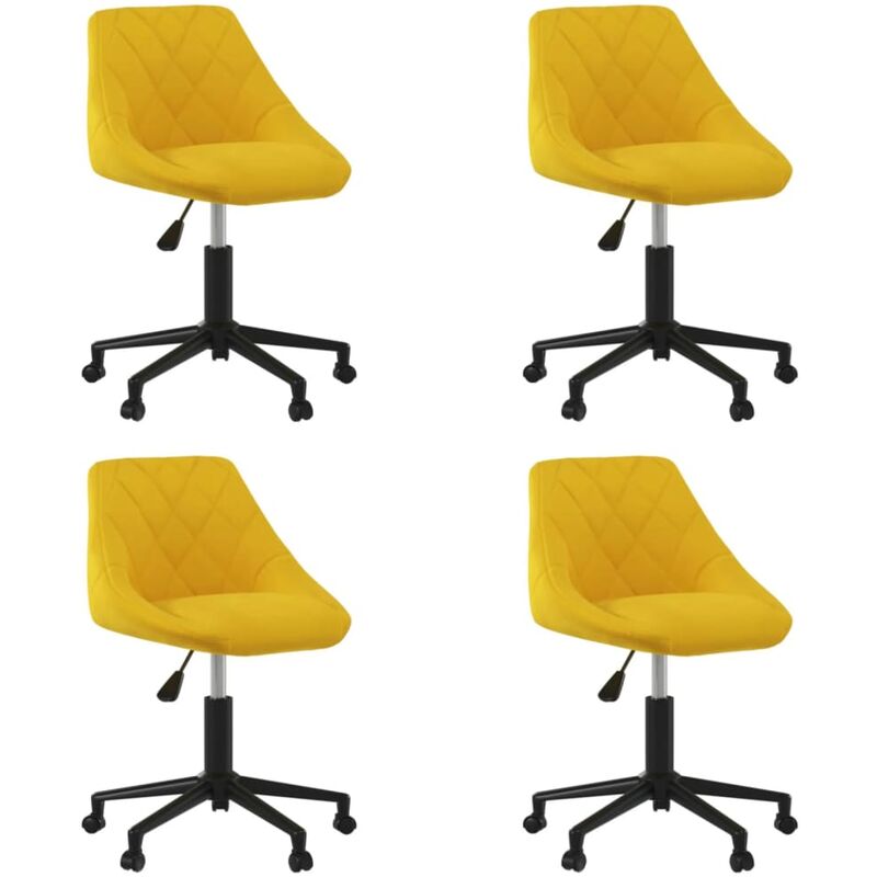 

vidaXL Sillas de comedor giratorias 4 uds terciopelo amarillo mostaza - Amarillo