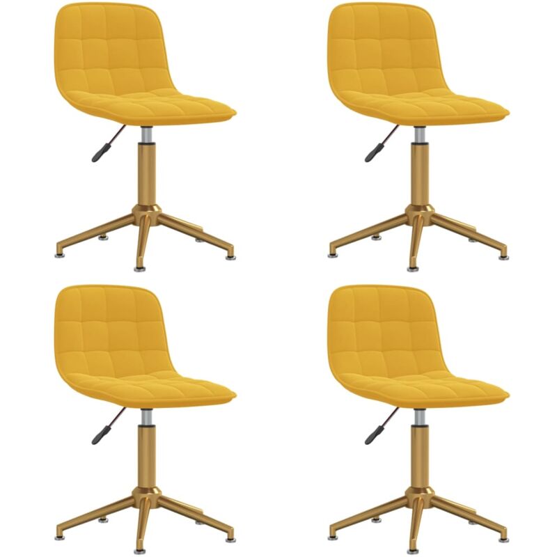

vidaXL Sillas de comedor giratorias 4 uds terciopelo amarillo mostaza - Amarillo