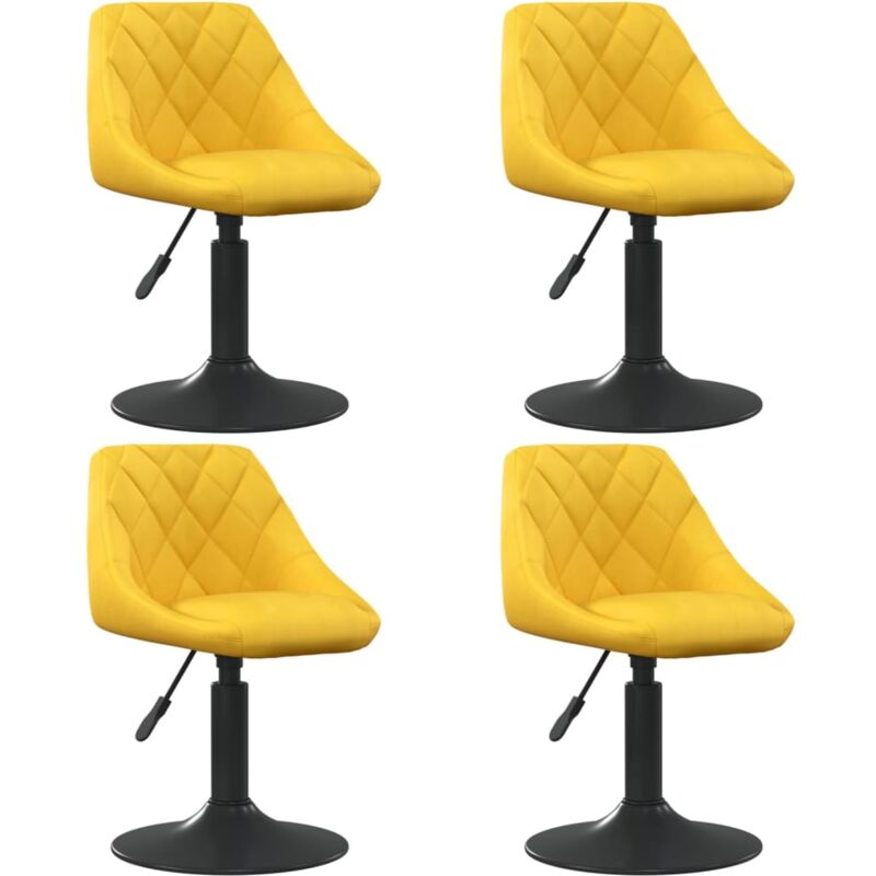 

vidaXL Sillas de comedor giratorias 4 uds terciopelo amarillo mostaza - Amarillo