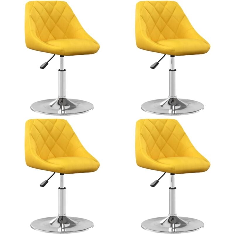 

vidaXL Sillas de comedor giratorias 4 uds terciopelo amarillo mostaza - Amarillo