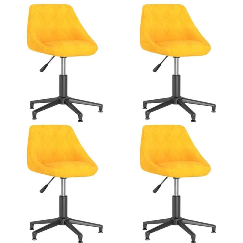 

vidaXL Sillas de comedor giratorias 4 uds terciopelo amarillo mostaza - Amarillo