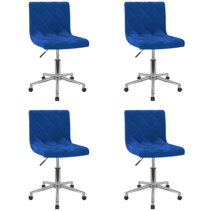 

vidaXL Sillas de comedor giratorias 4 uds terciopelo azul - Azul