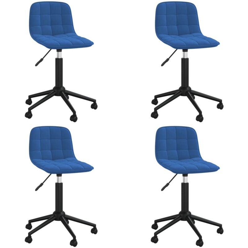 

vidaXL Sillas de comedor giratorias 4 uds terciopelo azul - Azul