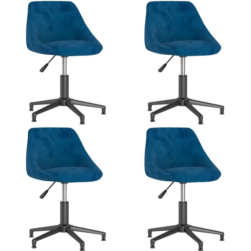 

vidaXL Sillas de comedor giratorias 4 uds terciopelo azul - Azul