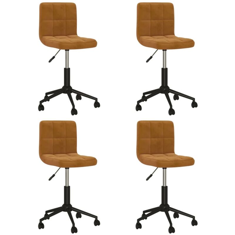 

vidaXL Sillas de comedor giratorias 4 uds terciopelo marrón - Marrón