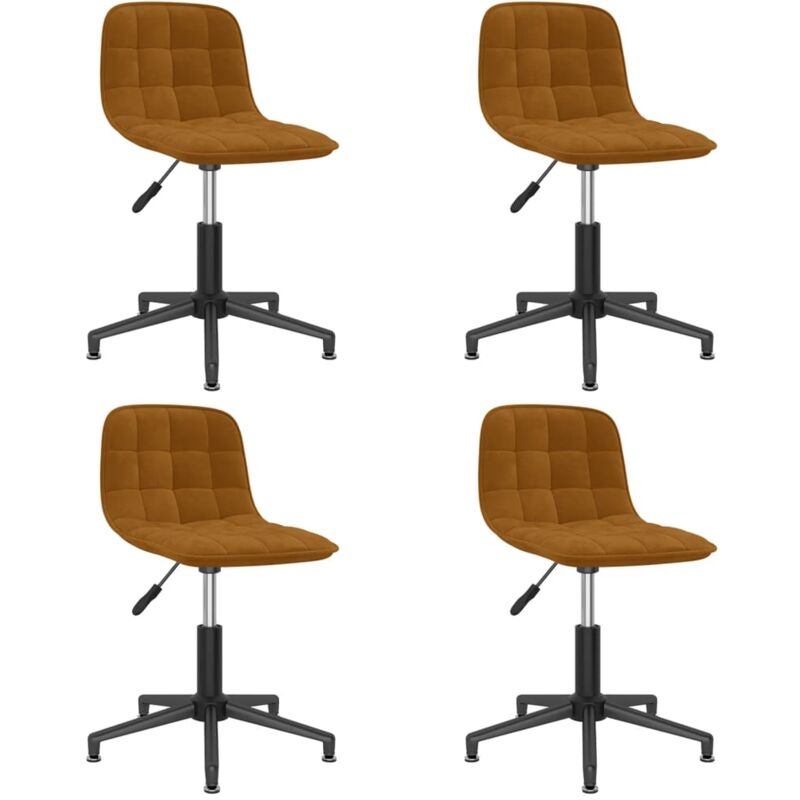 

vidaXL Sillas de comedor giratorias 4 uds terciopelo marrón - Marrón