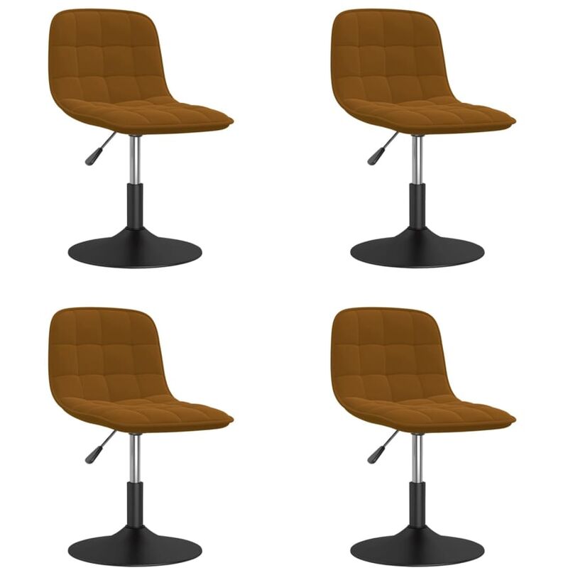 

vidaXL Sillas de comedor giratorias 4 uds terciopelo marrón - Marrón