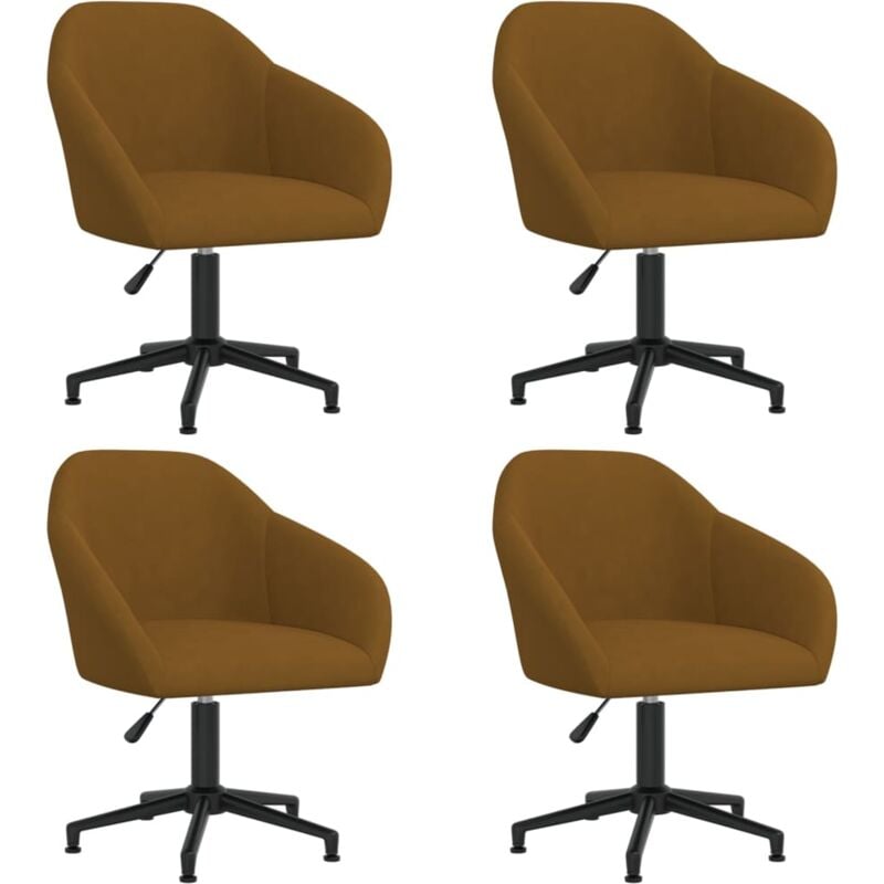 

vidaXL Sillas de comedor giratorias 4 uds terciopelo marrón - Marrón