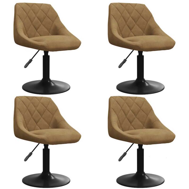 

vidaXL Sillas de comedor giratorias 4 uds terciopelo marrón - Marrón