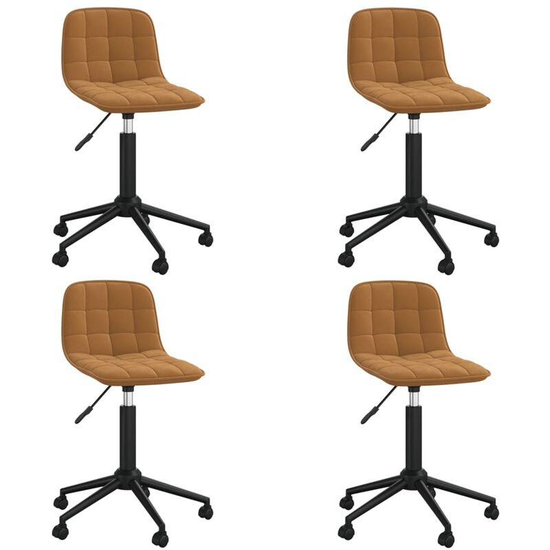 

vidaXL Sillas de comedor giratorias 4 uds terciopelo marrón - Marrón