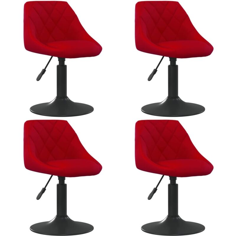 

vidaXL Sillas de comedor giratorias 4 uds terciopelo rojo vino tinto - Rojo