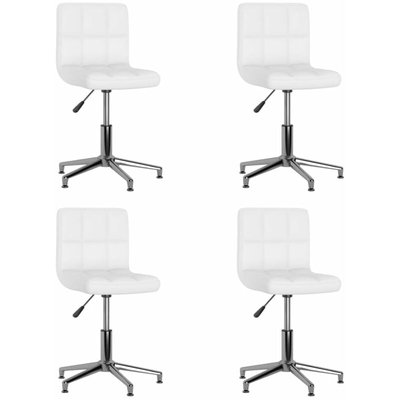 

vidaXL Sillas de comedor giratorias 4 unidades cuero sintético blanco - Blanco