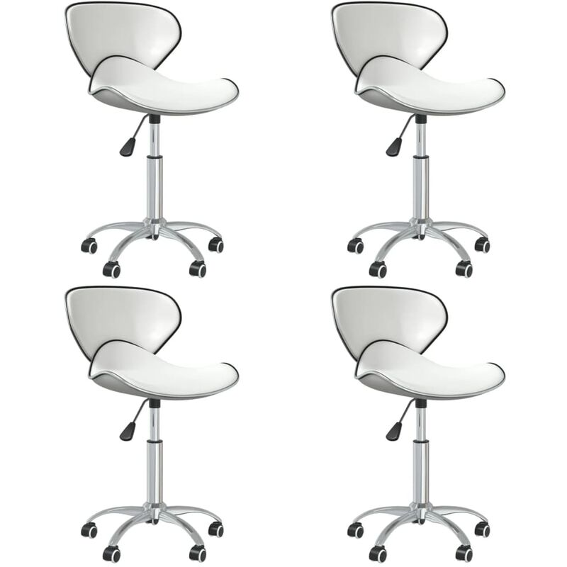 

vidaXL Sillas de comedor giratorias 4 unidades cuero sintético blanco - Blanco