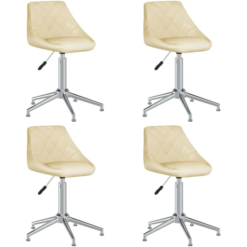 

vidaXL Sillas de comedor giratorias 4 unidades cuero sintético crema - Crema