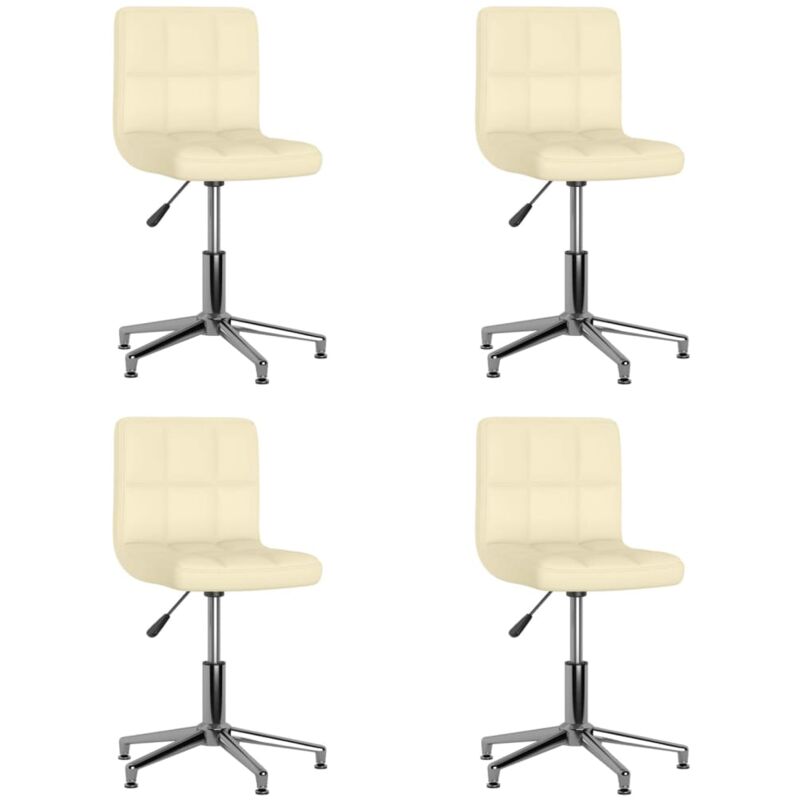 

vidaXL Sillas de comedor giratorias 4 unidades cuero sintético crema - Crema