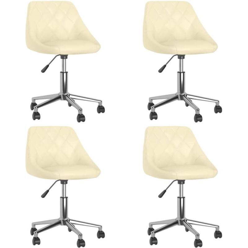 

vidaXL Sillas de comedor giratorias 4 unidades cuero sintético crema - Crema