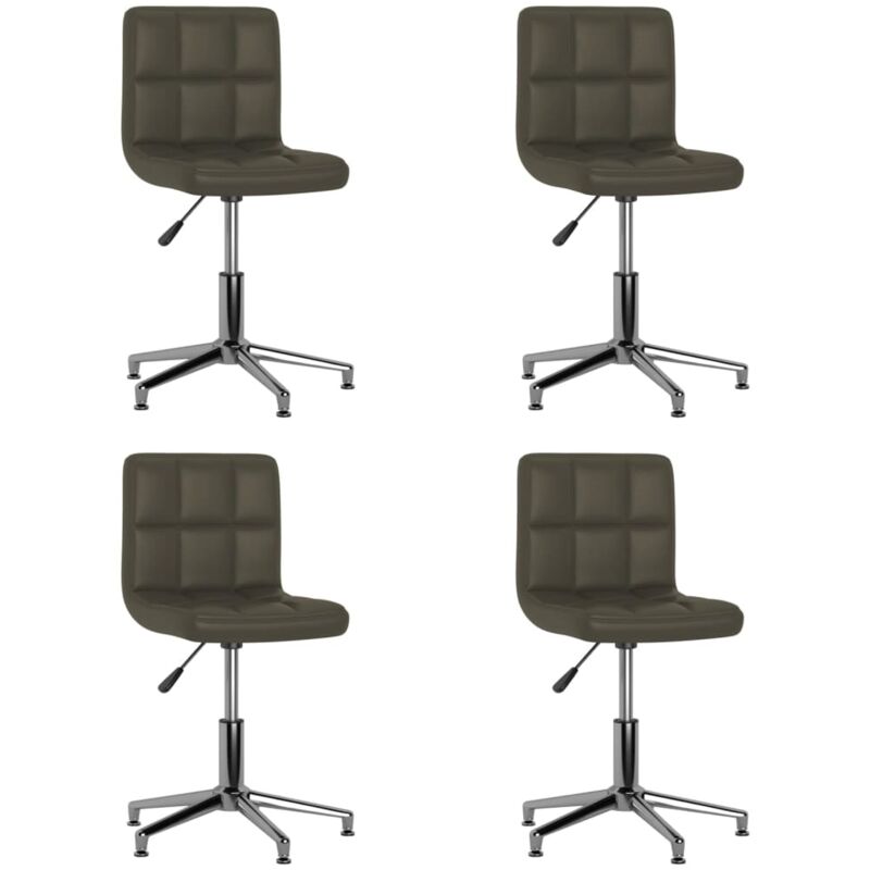 

vidaXL Sillas de comedor giratorias 4 unidades cuero sintético marrón - Marrón