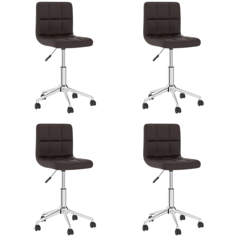 

vidaXL Sillas de comedor giratorias 4 unidades cuero sintético marrón - Marrón