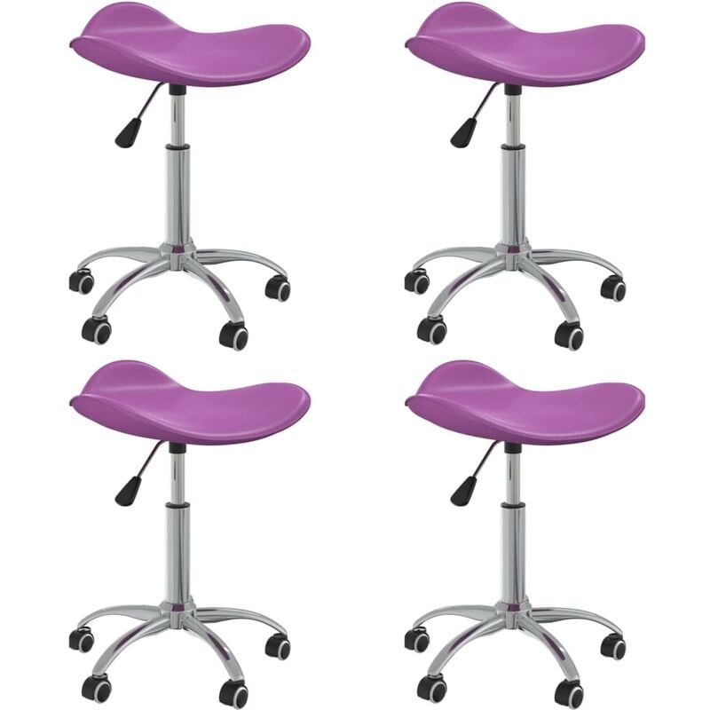 

vidaXL Sillas de comedor giratorias 4 unidades cuero sintético morado - Púrpura