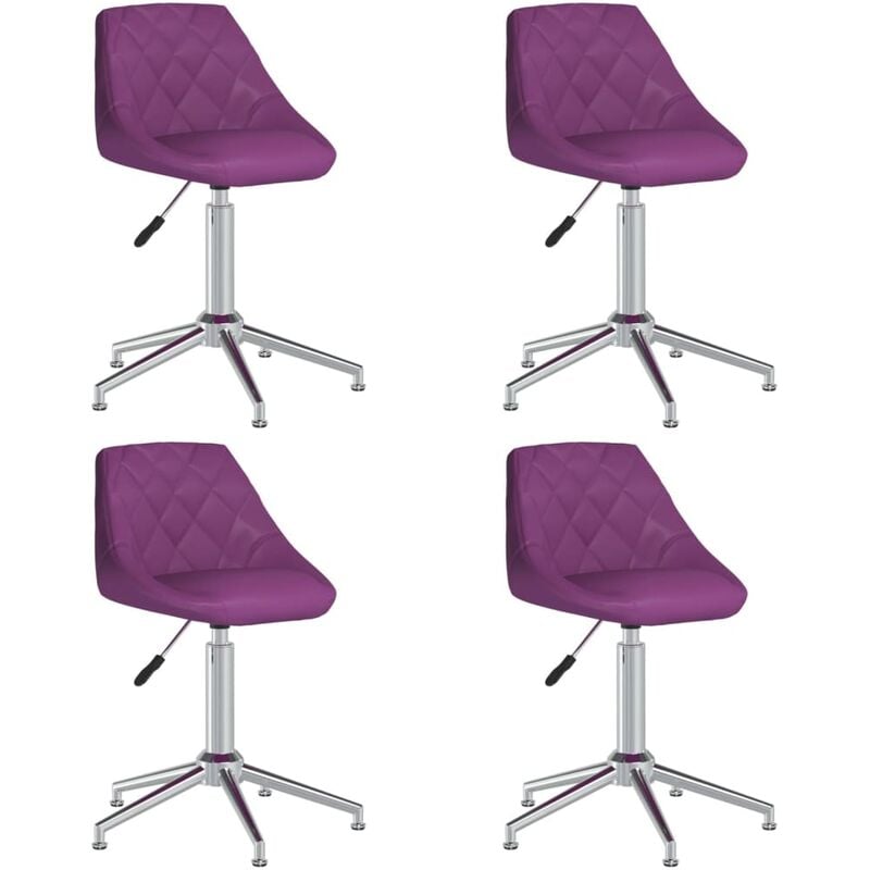 

vidaXL Sillas de comedor giratorias 4 unidades cuero sintético morado - Púrpura