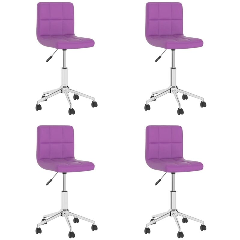 

vidaXL Sillas de comedor giratorias 4 unidades cuero sintético morado - Púrpura