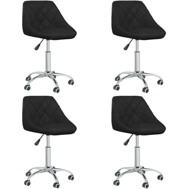 

vidaXL Sillas de comedor giratorias 4 unidades cuero sintético negro - Negro