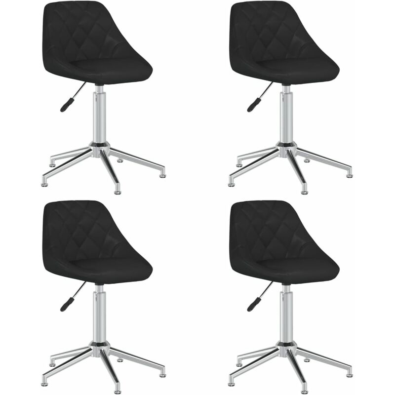 

vidaXL Sillas de comedor giratorias 4 unidades cuero sintético negro - Negro