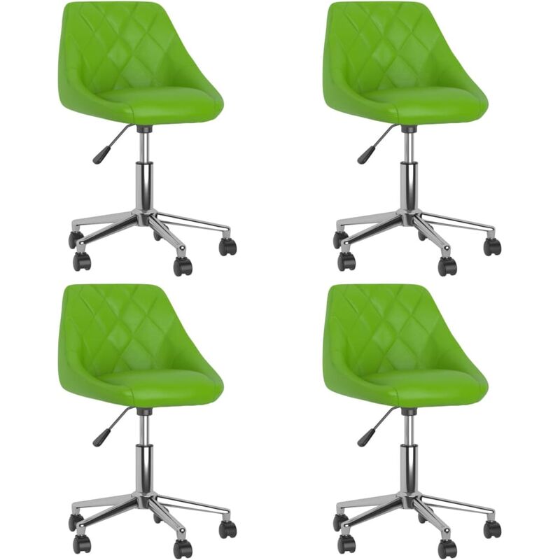 

vidaXL Sillas de comedor giratorias 4 unidades cuero sintético verde - Verde