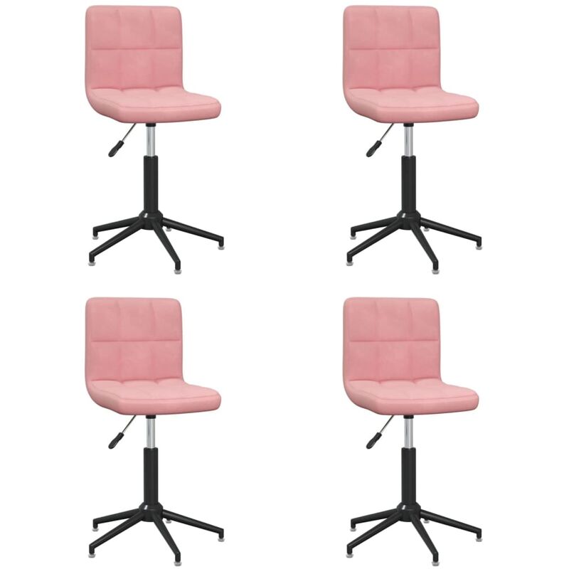 

vidaXL Sillas de comedor giratorias 4 unidades de terciopelo rosa - Rosa
