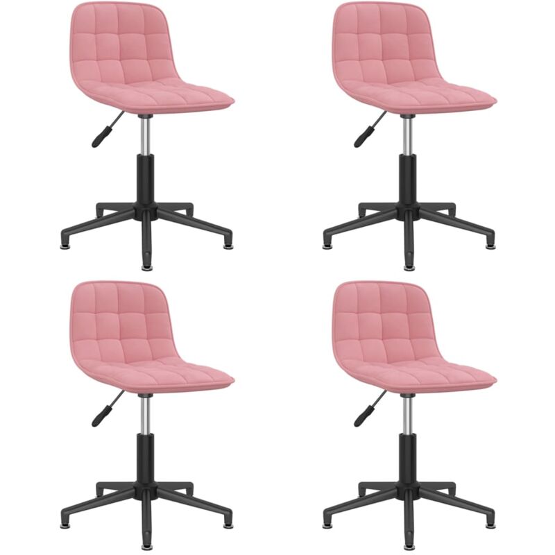 

vidaXL Sillas de comedor giratorias 4 unidades de terciopelo rosa - Rosa