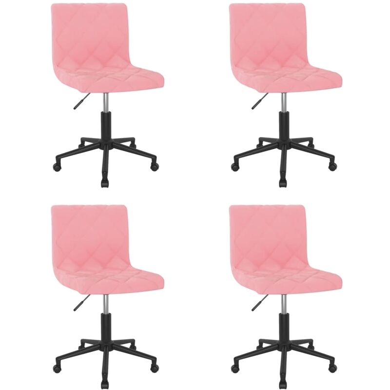 

vidaXL Sillas de comedor giratorias 4 unidades de terciopelo rosa - Rosa