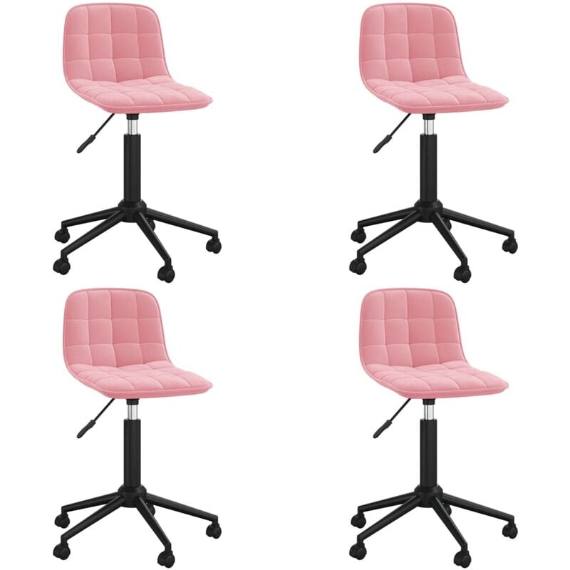 

vidaXL Sillas de comedor giratorias 4 unidades de terciopelo rosa - Rosa
