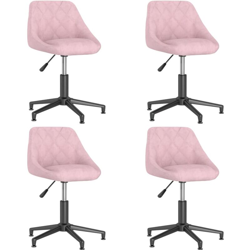 

vidaXL Sillas de comedor giratorias 4 unidades de terciopelo rosa - Rosa