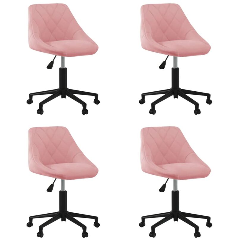 

vidaXL Sillas de comedor giratorias 4 unidades de terciopelo rosa - Rosa