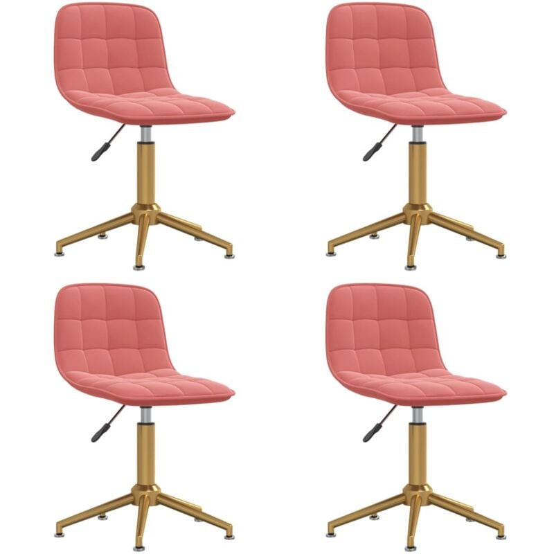 

vidaXL Sillas de comedor giratorias 4 unidades de terciopelo rosa - Rosa