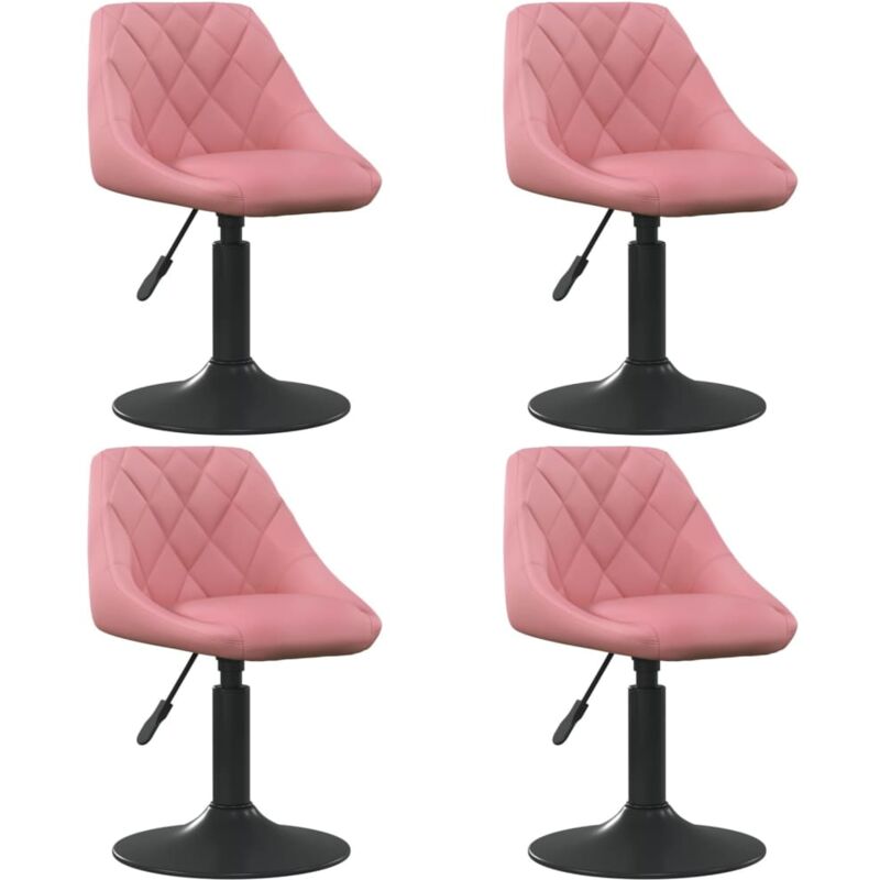

vidaXL Sillas de comedor giratorias 4 unidades de terciopelo rosa - Rosa
