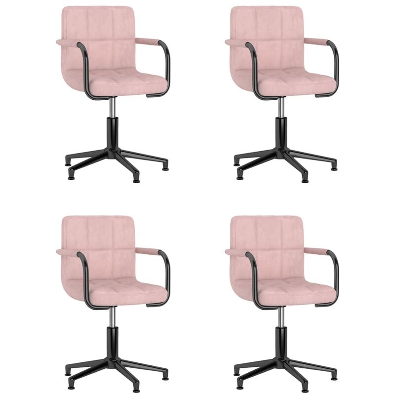 

vidaXL Sillas de comedor giratorias 4 unidades de terciopelo rosa - Rosa