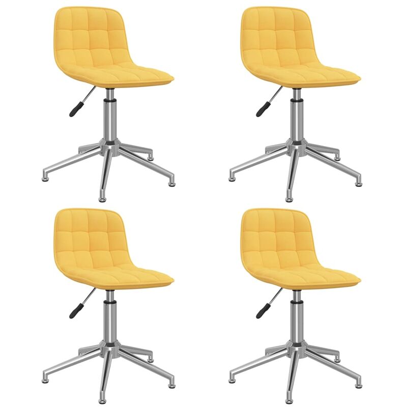 

vidaXL Sillas de comedor giratorias 4 unidades tela amarillo - Amarillo