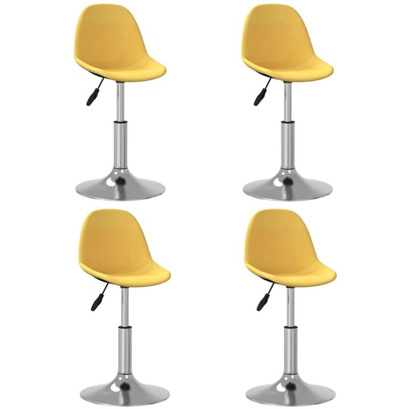 

vidaXL Sillas de comedor giratorias 4 unidades tela amarillo - Amarillo